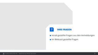 © OPITZ CONSULTING 2021 / Modernisierung: Webcast "Java heute" 39
IHRE FRAGEN
 vorab gestellte Fragen aus den Anmeldungen
 Im Webcast gestellte Fragen
7
 