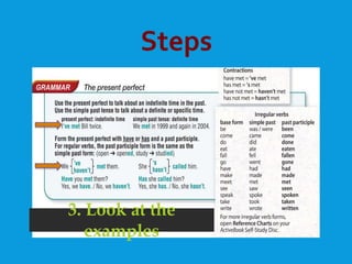 Steps
3. Look at the
examples
 