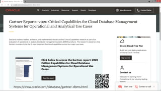 Copyright © 2021, Oracle and/or its affiliates
35 https://www.oracle.com/database/gartner-dbms.html
 