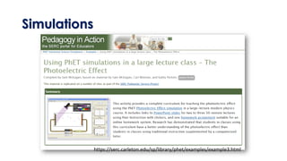 Simulations
https://serc.carleton.edu/sp/library/phet/examples/example3.html
 