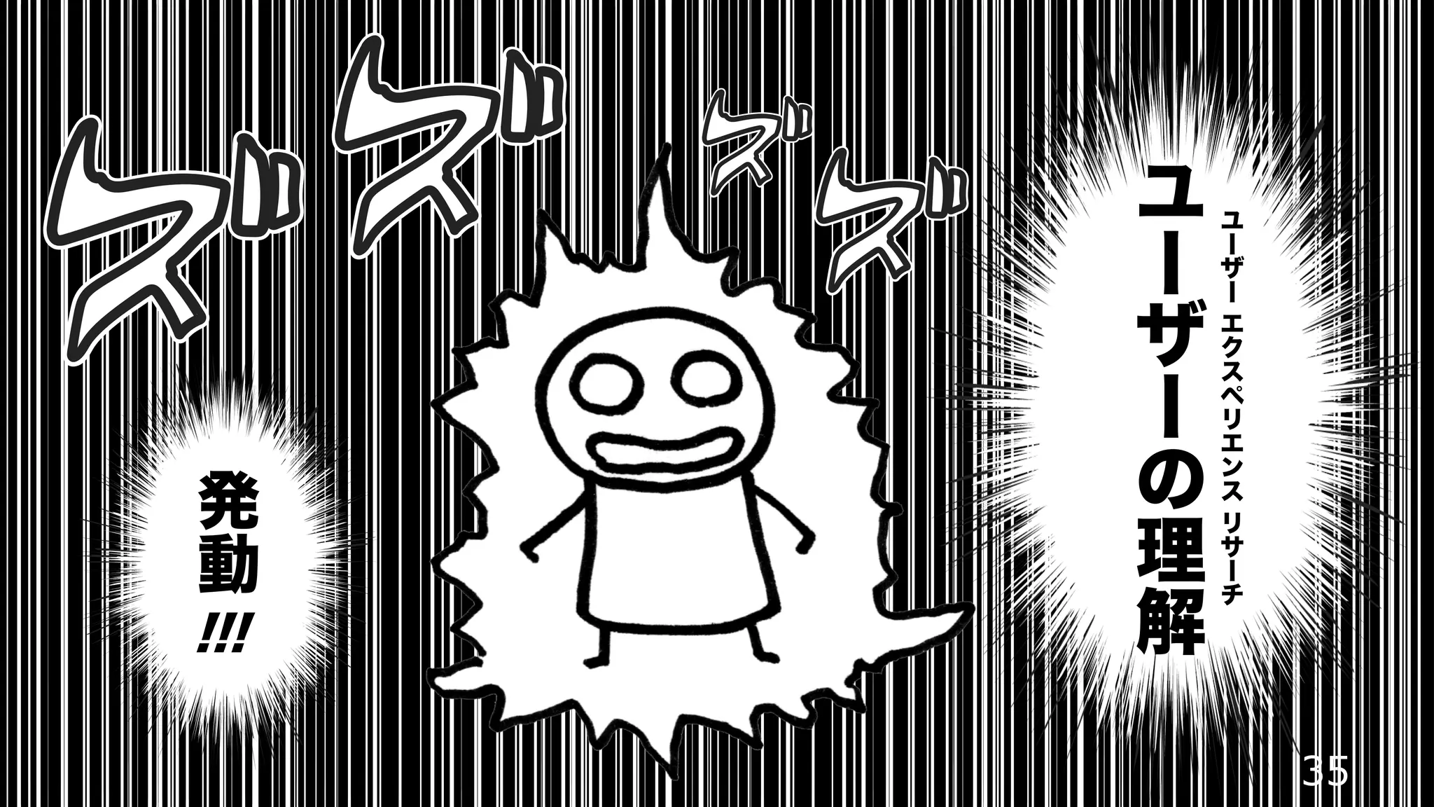 35
ユ
ー
ザ
ー
の
理
解
発
動
!!!
ユ
ー
ザ
ー
エ
ク
ス
ペ
リ
エ
ン
ス
リ
サ
ー
チ
 