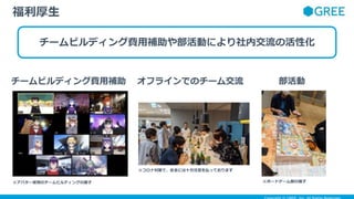 チームビルディング費用補助や部活動により社内交流の活性化
福利厚生
チームビルディング費用補助
※コロナ対策で、安全には十分注意を払っております
※アバター使用のチームビルディングの様子 ※ボードゲーム部の様子
オフラインでのチーム交流 部活動
 