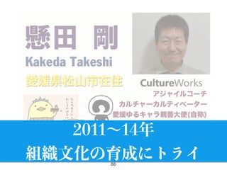 86
2011∼14年
組織文化の育成にトライ
 