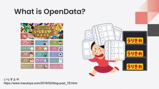 What is OpenData?
いらすとや
https://www.irasutoya.com/2018/02/blog-post_78.html
 