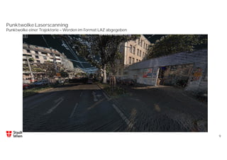 Punktwolke Laserscanning
9
Punktwolke einer Trajektorie – Werden im Format LAZ abgegeben
 