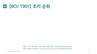 [BOJ 1991] 트리 순회
2021 AL林 정기 세미나 28
정답 소스코드1(python): http://boj.kr/09314e6711e94d05a5a297020c44d6b0
정답 소스코드2 (python): http://boj.kr/f0c7e12c414f411b86d567abaf5b2871
 