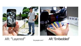 AR: “Layered” AR:“Embedded”
Do people care?
 