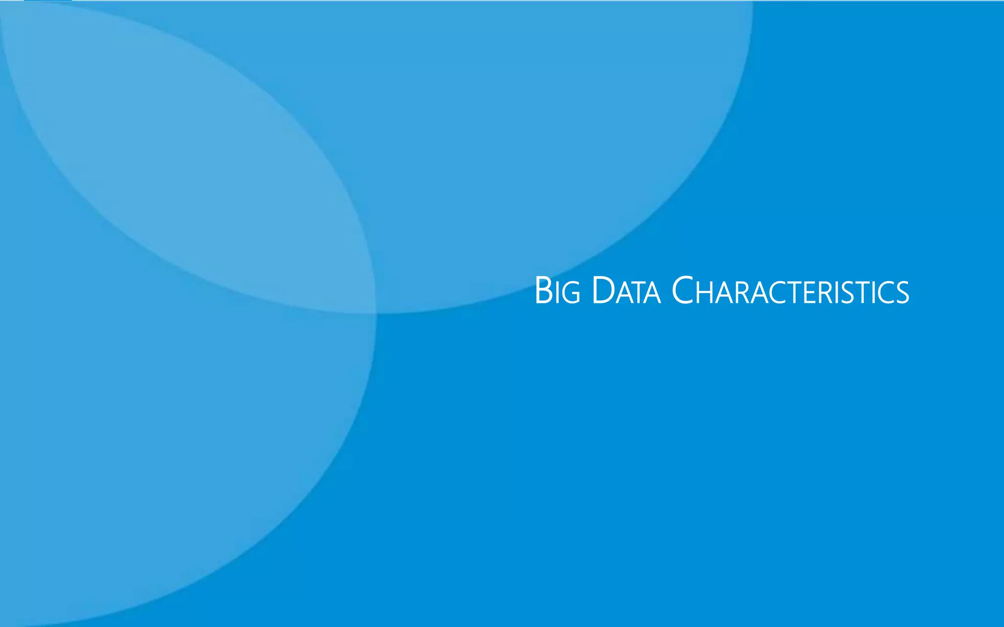 BIG DATA CHARACTERISTICS
 