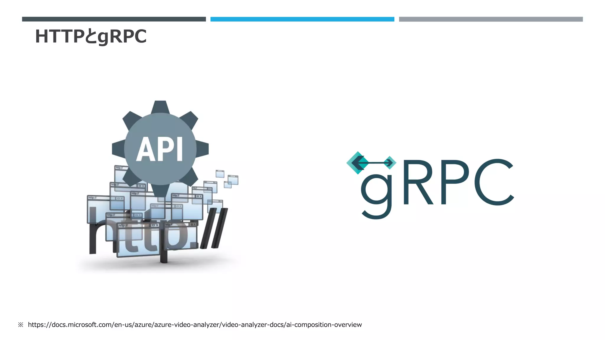 HTTPとgRPC
※ https://docs.microsoft.com/en-us/azure/azure-video-analyzer/video-analyzer-docs/ai-composition-overview
 