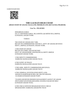 Page No.# 1/4
GAHC010164912021
THE GAUHATI HIGH COURT
(HIGH COURT OF ASSAM, NAGALAND, MIZORAM AND ARUNACHAL PRADESH)
Case ...