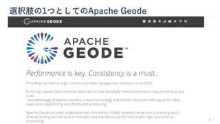 選択肢の1つとしてのApache Geode
6
 