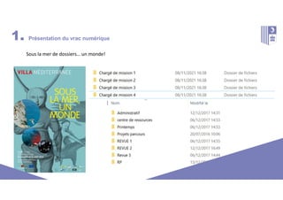 1. Présentation du vrac numérique
Sous la mer de dossiers… un monde!
 