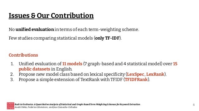 Back to the Basics: A Quantitative Analysis of Statistical and Graph-Based Term Weighting Schemes for Keyword Extraction
A...