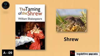 INQUIZITIVE SASWATA
A - 09
Shrew
 