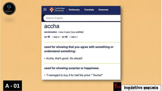 INQUIZITIVE SASWATA
A - 01
 