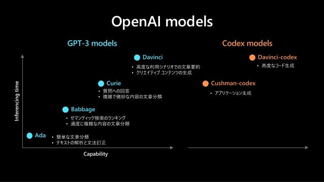 OpenAI models
• アプリケーション生成
 
