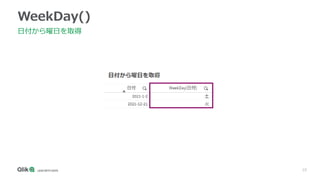 10
WeekDay()
日付から曜日を取得
 