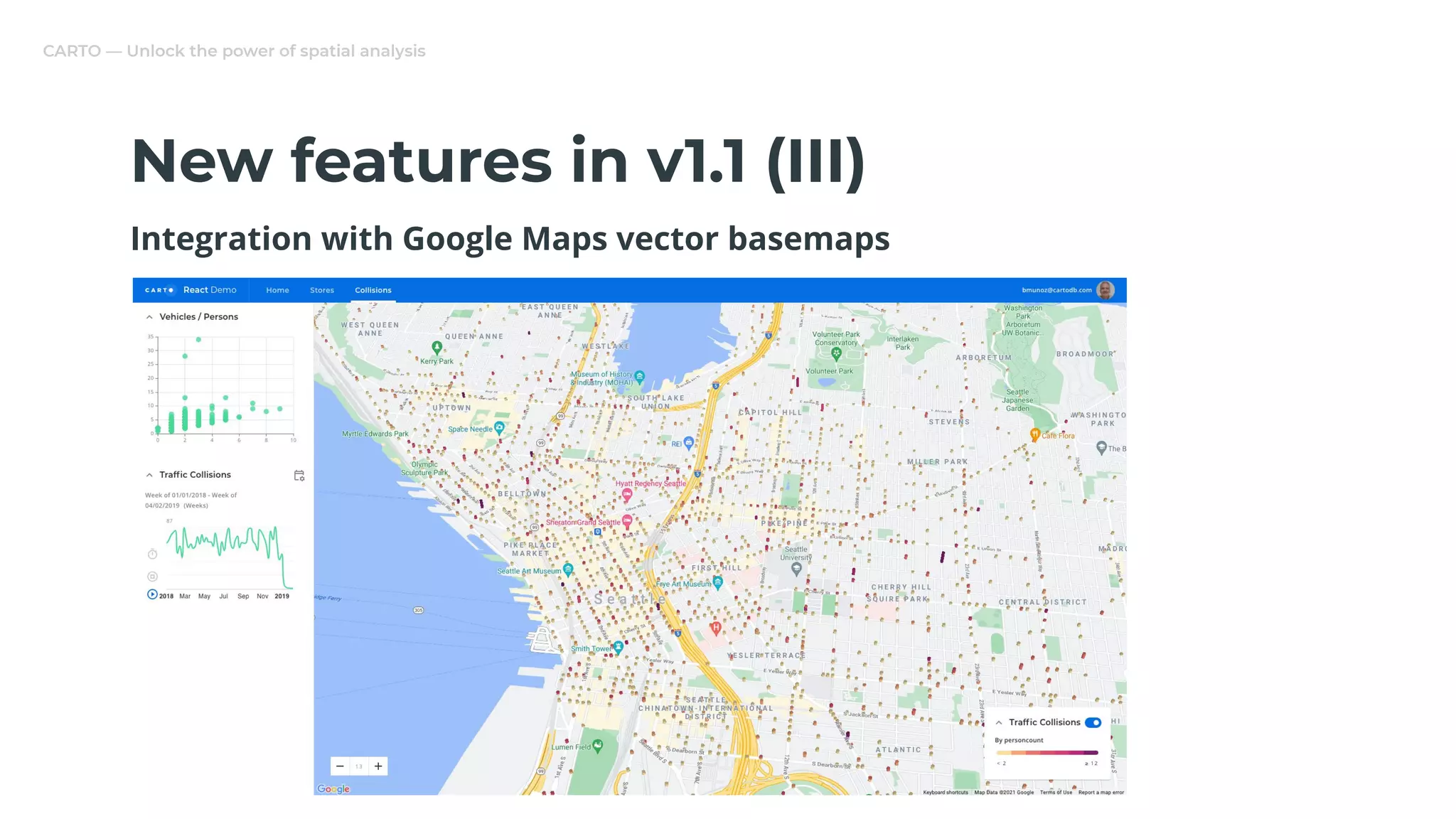 CARTO — Unlock the power of spatial analysis
New features in v1.1 (III)
Integration with Google Maps vector basemaps
 