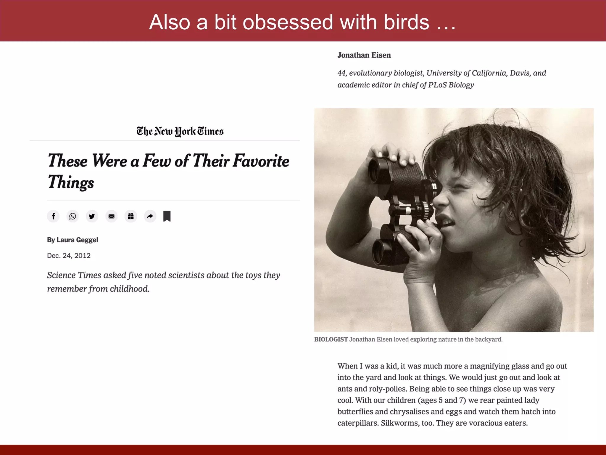 Also a bit obsessed with birds …
 