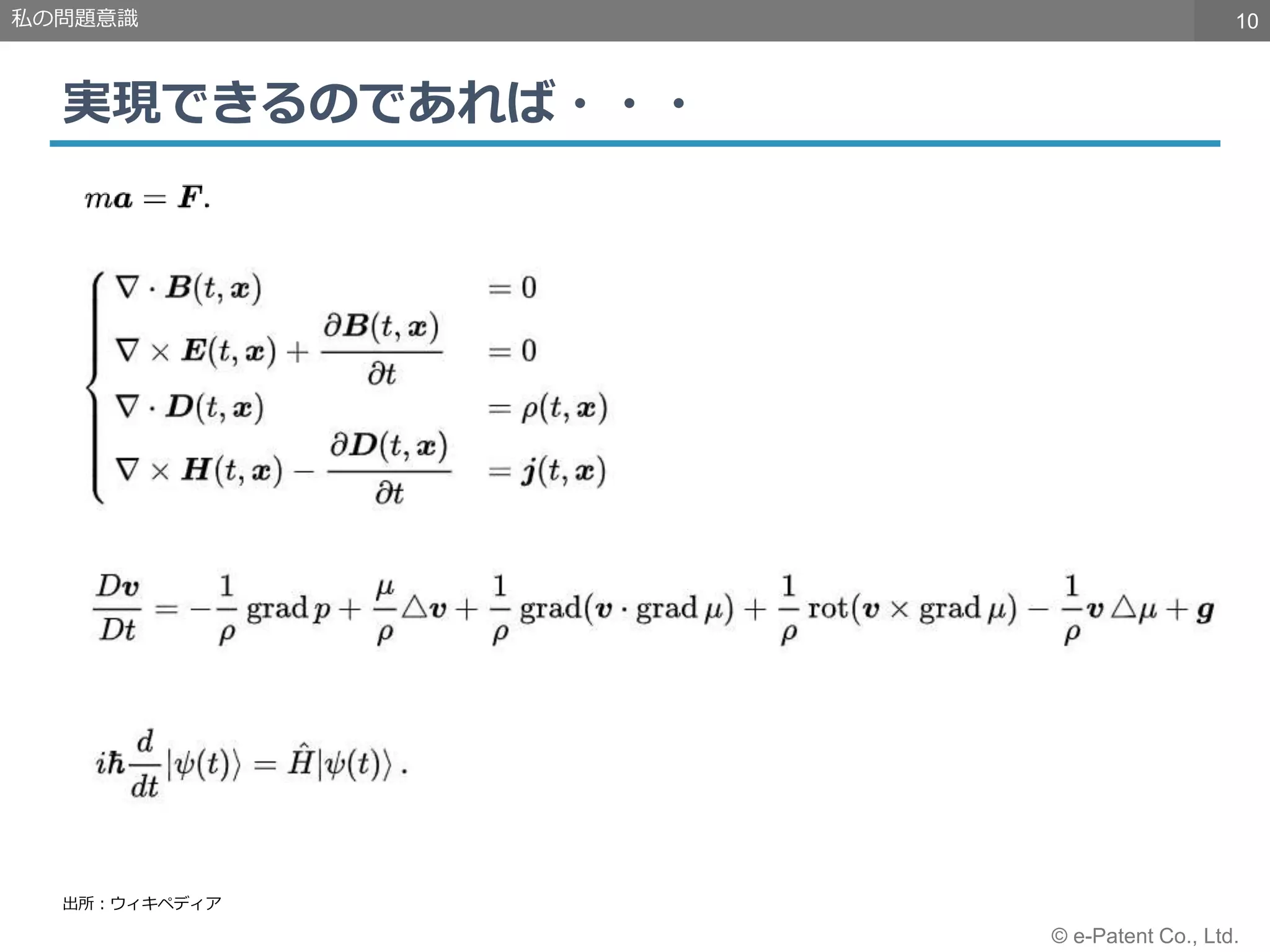 10
© e-Patent Co., Ltd.
実現できるのであれば・・・
私の問題意識
出所：ウィキペディア
 