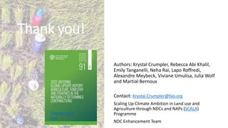 Achieving NDC Ambition in Agriculture: Overview of NDC ambition in the agriculture sectors