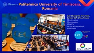 over 25 projects, EU funded,
Europe, USA, China, Canada
54 universities
36 companies
27 NGOs
Partner 4 international
associations
 
