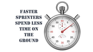 FASTER
SPRINTERS
SPEND LESS
TIME ON
THE
GROUND
 