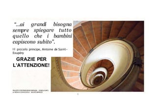 grandi bisogna
“…ai
sempre spiegare tutto
quello che i bambini
capiscono subito”.
I l piccolo principe, Antoine de Saint-
Exupéry
2
8
PALAZZO CONTRARI BONCOMPAGNI – VIGNOLA (MO)
LA SCALA A CHIOCCIOLA – J
ACOPO BAROZZI
GRAZIE PER
L’ATTENZIONE!
 