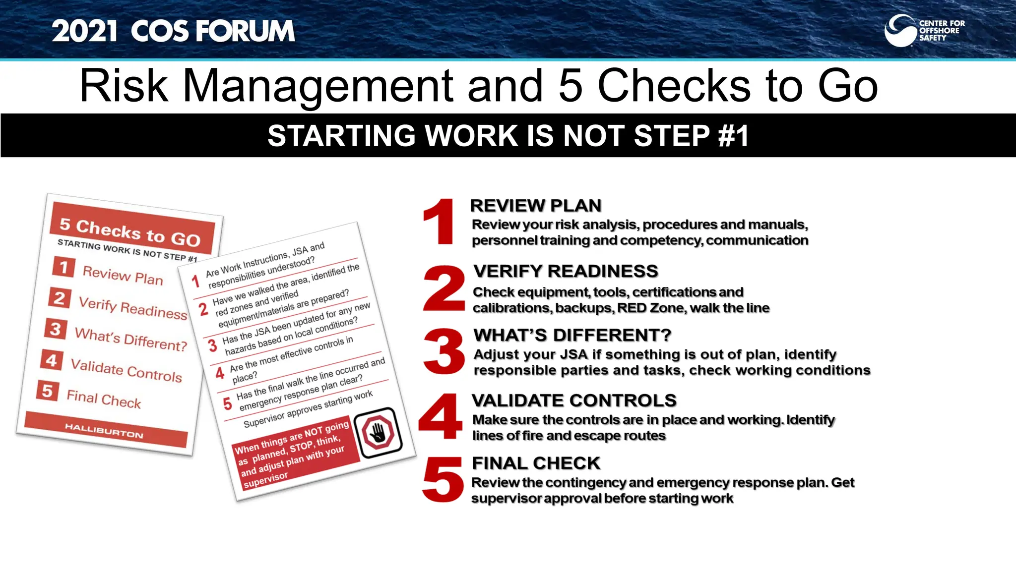 2021 COS Forum Halliburton 5 Checks To Go pdf