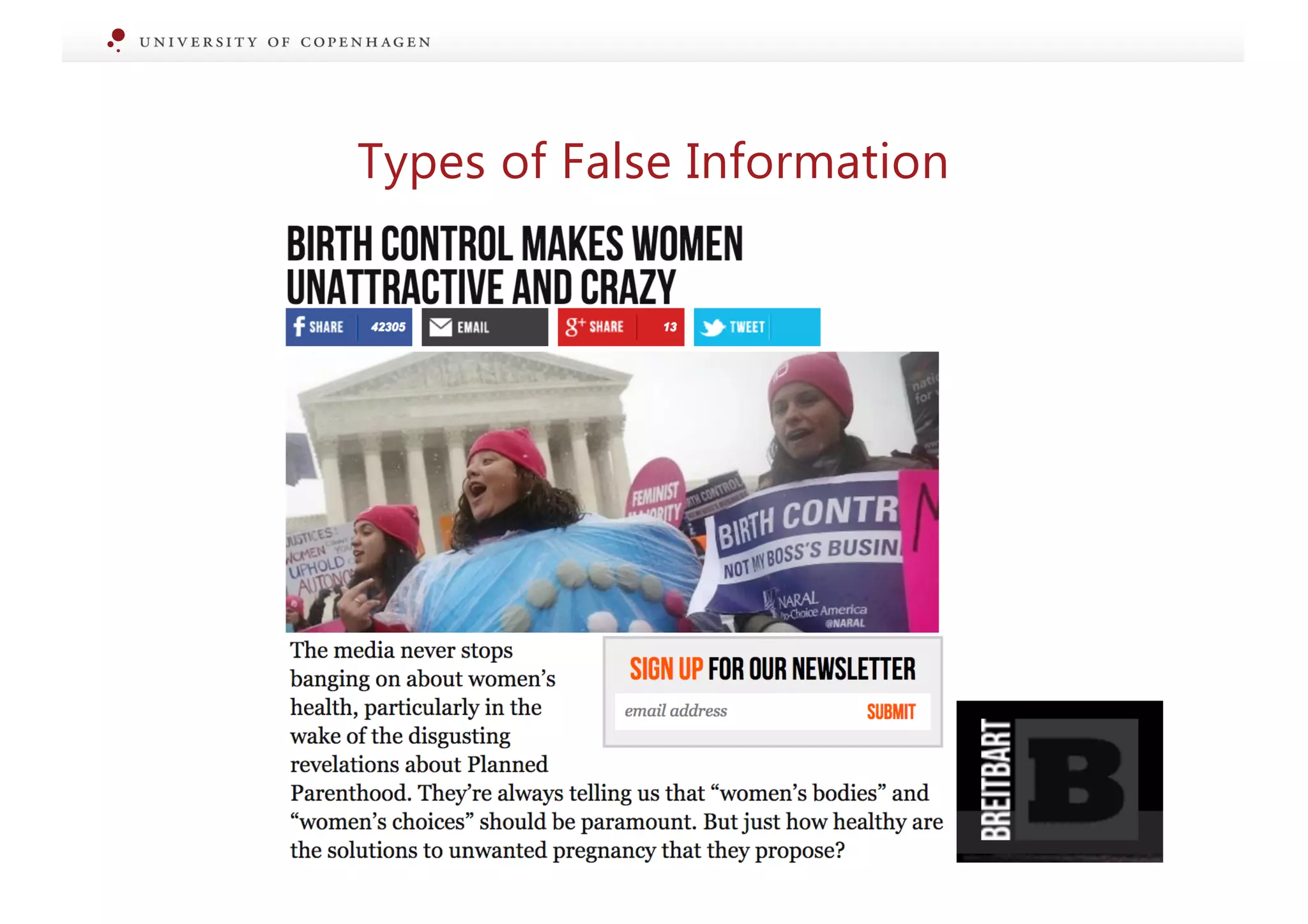 Types of False Information
 