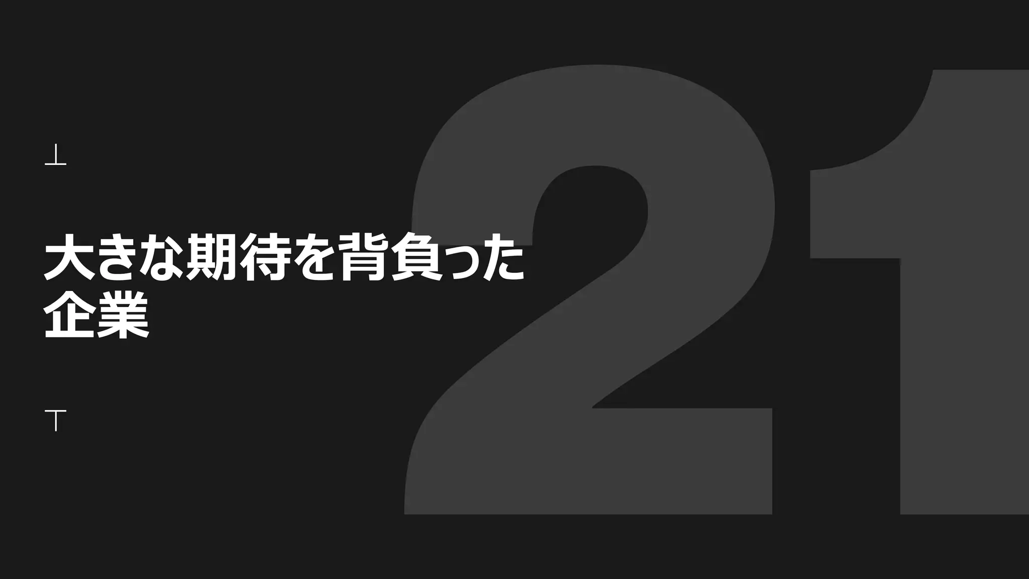 大きな期待を背負った
企業
 