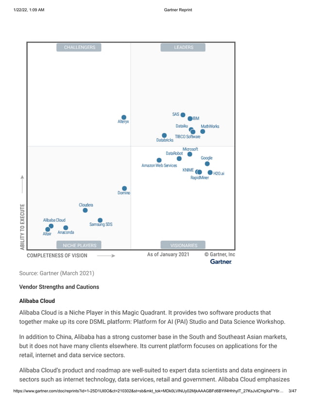 2021 gartner mq dsml