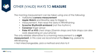 Heart Rate Variability (HRV) Analysis and HRV4Training