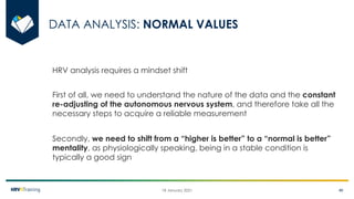 Heart Rate Variability (HRV) Analysis and HRV4Training