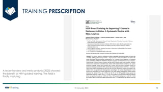 Heart Rate Variability (HRV) Analysis and HRV4Training