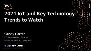© 2020, Amazon Web Services, Inc. or its Affiliates.
2021 IoT and Key Technology
Trends to Watch
Sandy Carter
VP, Amazon Web Services
WWPS Partners and Programs
 