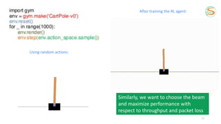 19
After training the RL agent:
Using random actions:
Similarly, we want to choose the beam
and maximize performance with
respect to throughput and packet loss
 