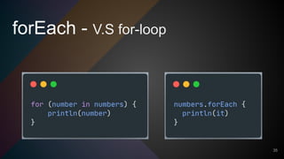 forEach - V.S for-loop
35
 