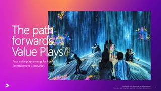 The path
forwards:
Value Plays
Fourvalue plays emerge for Media &
Entertainment Companies
4
 