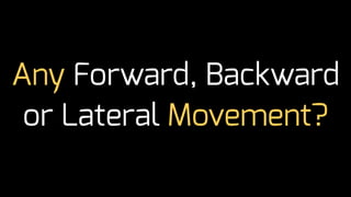 Any Forward, Backward
or Lateral Movement?
 