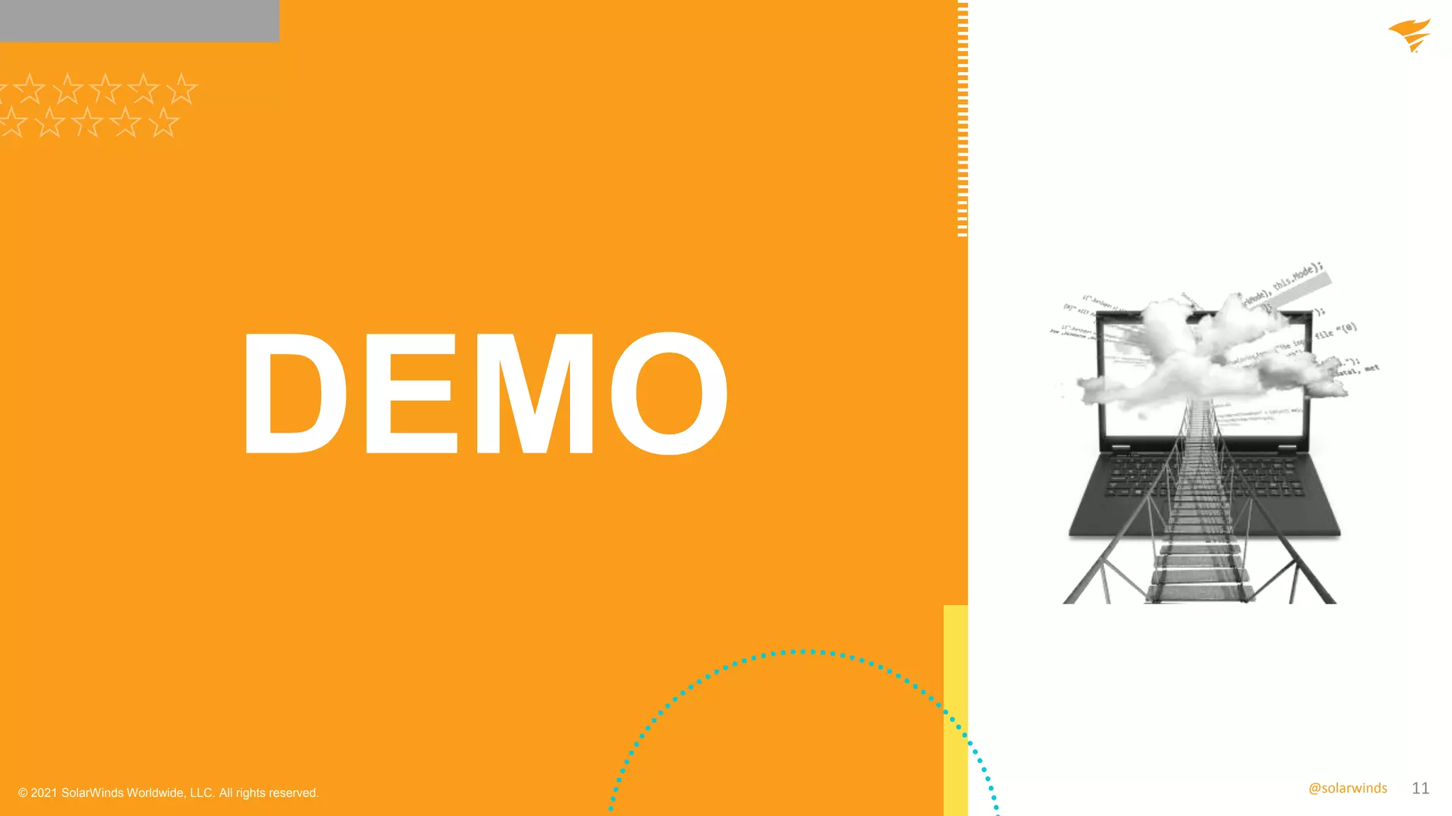 11
@solarwinds
DEMO
© 2021 SolarWinds Worldwide, LLC. All rights reserved.
 