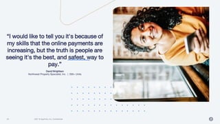 2021 © AppFolio, Inc. Confidential
29
“I would like to tell you it's because of
my skills that the online payments are
inc...