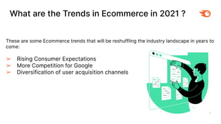 What are the Trends in Ecommerce in 2021 ?
3
These are some Ecommerce trends that will be reshuffling the industry landsca...