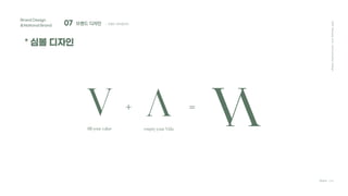 07 브랜드 디자인
Brand Design
&National Brand
* 심볼 디자인
Team C4D
; 브랜드 아이덴티티
2021
Hanyang
Univ.
Communication
Design
empty your Vida
fill your value
 
