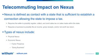40
2021 WithumSmith+Brown, PC
 Nexus is defined as contact with a state that is sufficient to establish a
connection allo...