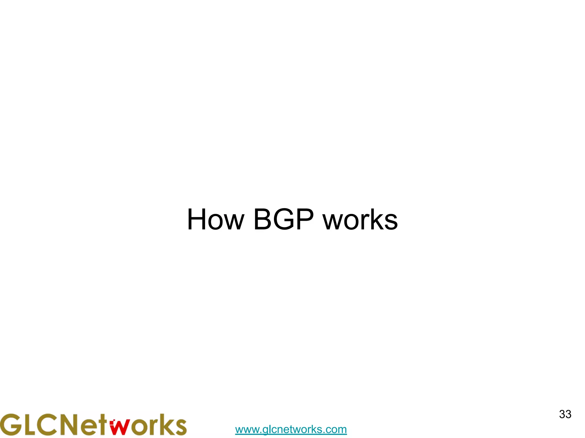 www.glcnetworks.com
How BGP works
33
 