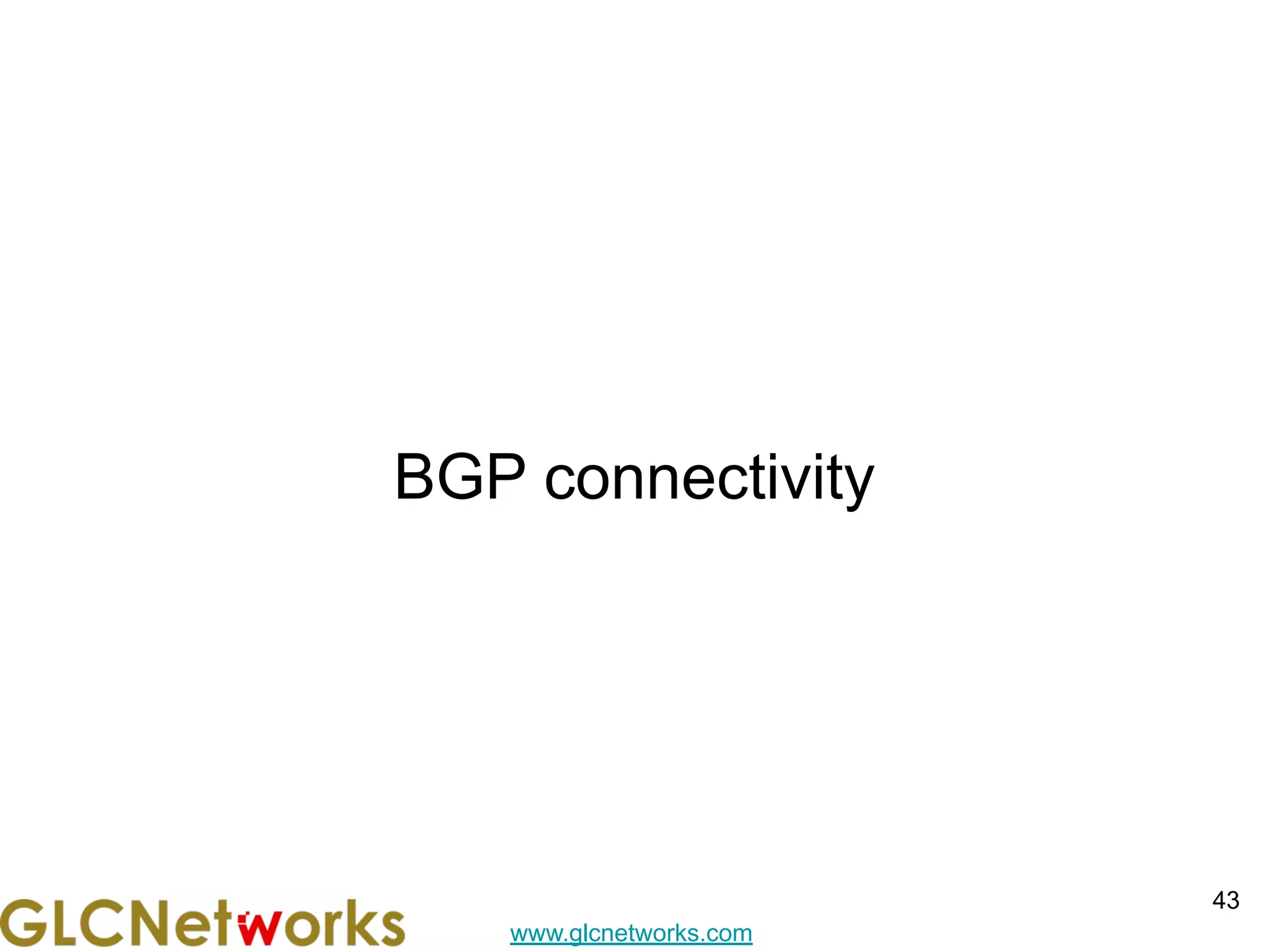 www.glcnetworks.com
BGP connectivity
43
 