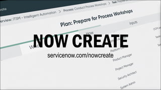 NOW CREATE
servicenow.com/nowcreate
 