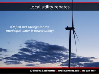Local utility rebates
(Or just net savings for the
municipal water & power utility)
 