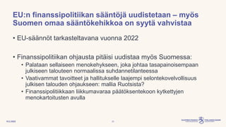 15.2.2022 Suomen pitkän aikavälin talouskasvu ja julkisen talouden tilanne